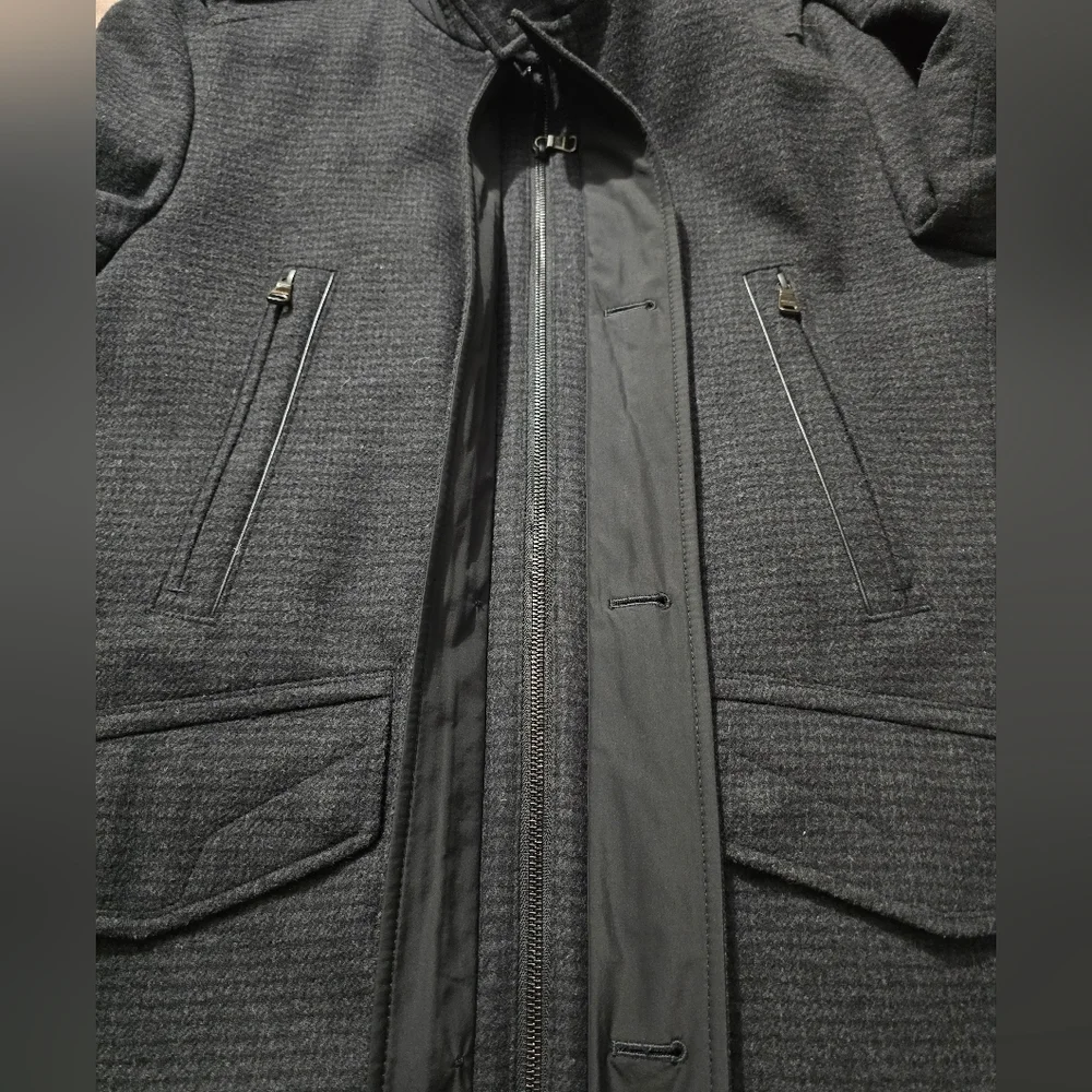BOSS HUGO Boss Cassman coat wool blend zip/button front pockets lined men 40R